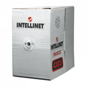 Intellinet Installationskabel Cat5e, U/UTP, 305m Spenderbox, grau, CCA, AWG 26
